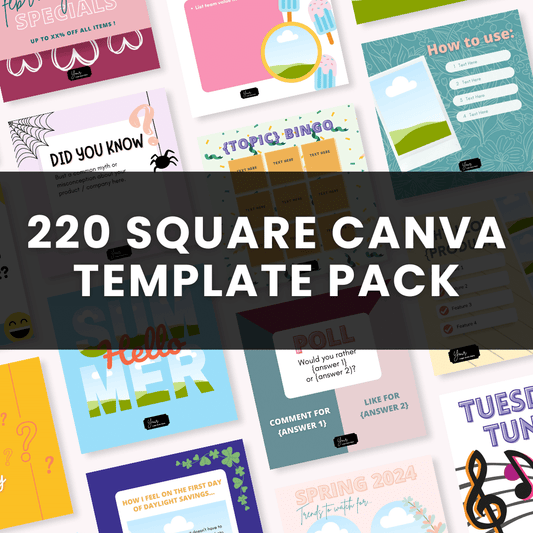 Canva Customizable 220 Square Graphics Template Pack