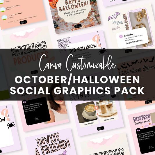 Canva Customizable October/Halloween Social Graphics Templates