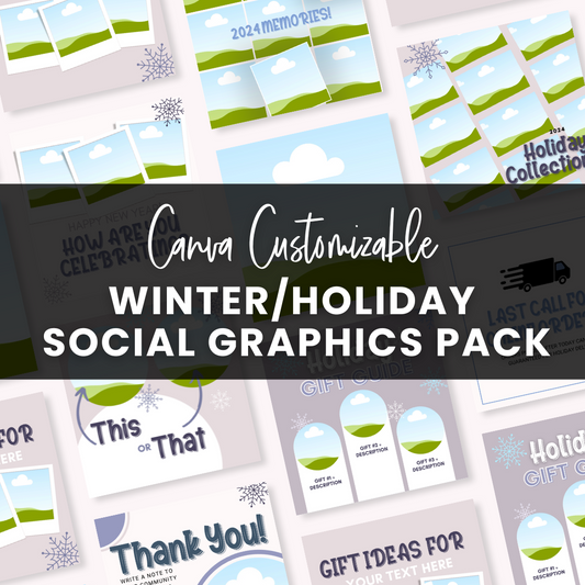 Canva Customizable Winter/Holiday Social Graphics Templates