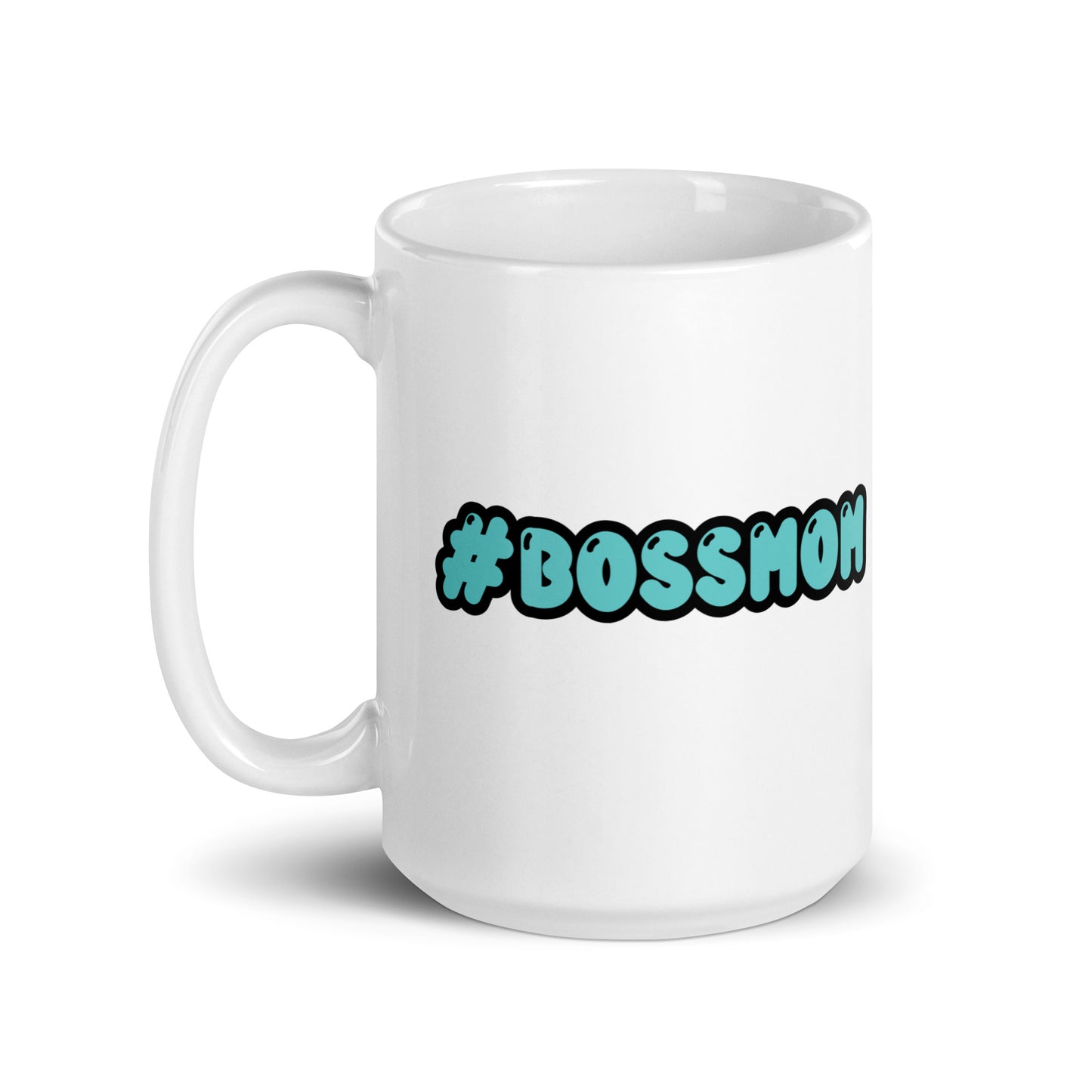 #BOSSMOM TEAL - White glossy mug